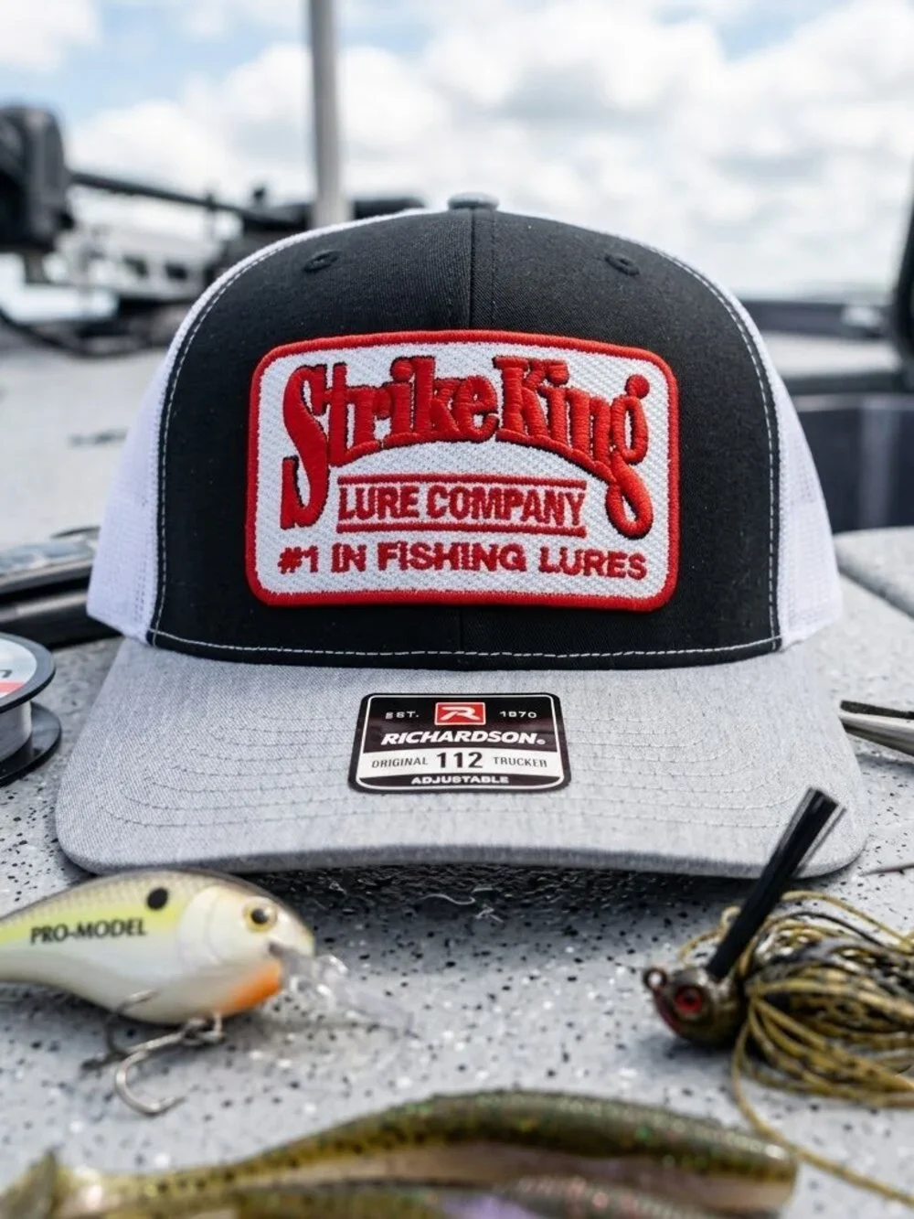 Retro Strike King Trucker Hat Vintage Fishing Lure Patch Richardson 112 Anglers